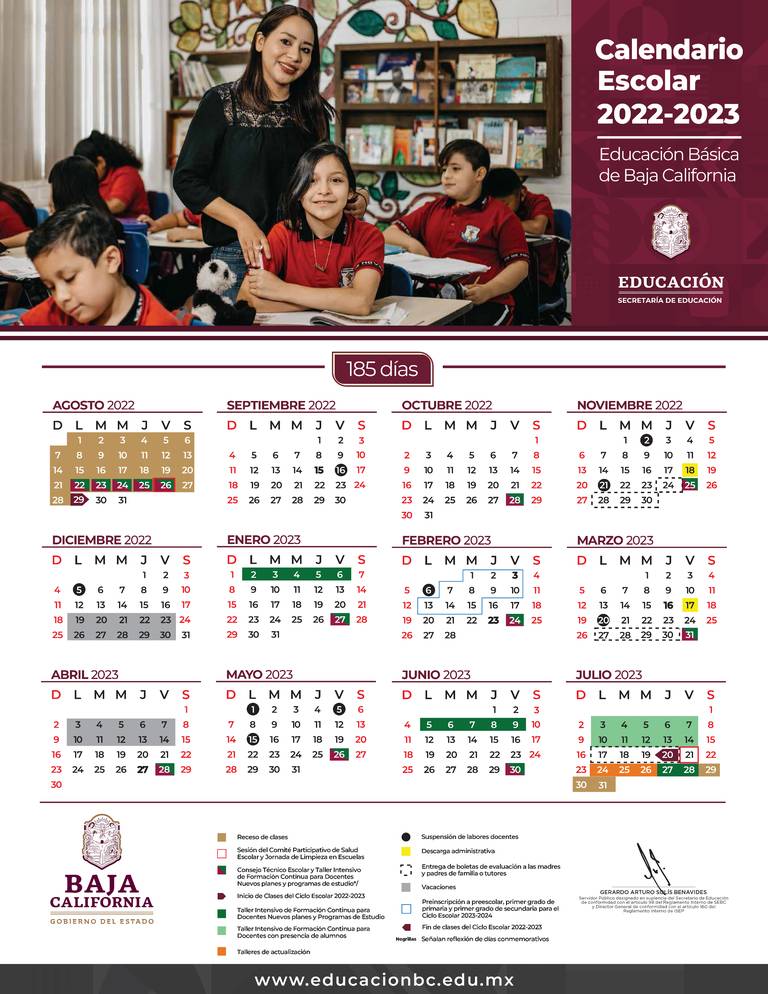 Calendario Escolar 2022 A 2023 Tijuana Taxi Co IMAGESEE