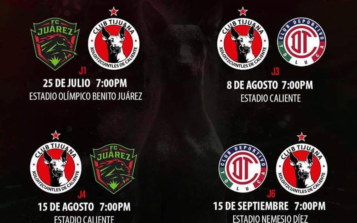 Calendario definido para Xolos en Copa El Sol de Tijuana Noticias